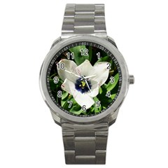 Blue Centered Tulip Sport Metal Watch