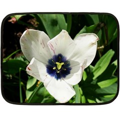 Blue Centered Tulip Fleece Blanket (Mini)