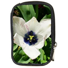 Blue Centered Tulip Compact Camera Leather Case