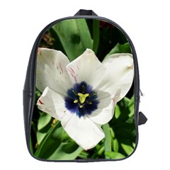 Blue Centered Tulip School Bag (large) by okhismakingart