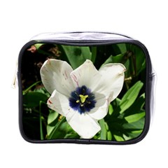 Blue Centered Tulip Mini Toiletries Bag (one Side) by okhismakingart