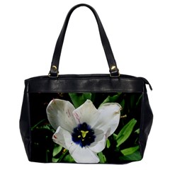 Blue Centered Tulip Oversize Office Handbag