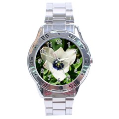 Blue Centered Tulip Stainless Steel Analogue Watch by okhismakingart