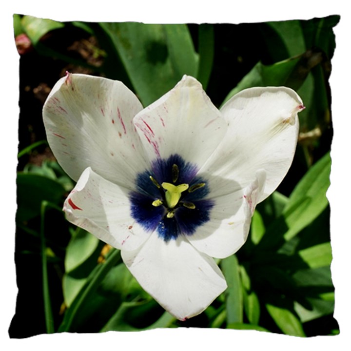 Blue Centered Tulip Large Cushion Case (Two Sides)