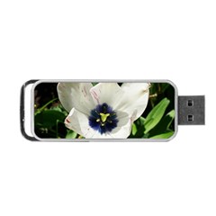 Blue Centered Tulip Portable USB Flash (One Side)