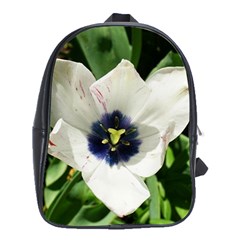 Blue Centered Tulip School Bag (xl) by okhismakingart