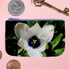 Blue Centered Tulip Large Coin Purse