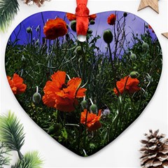 Poppy Field Ornament (heart)