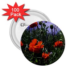 Poppy Field 2 25  Buttons (100 Pack)  by okhismakingart