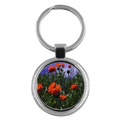 Poppy Field Key Chain (round)