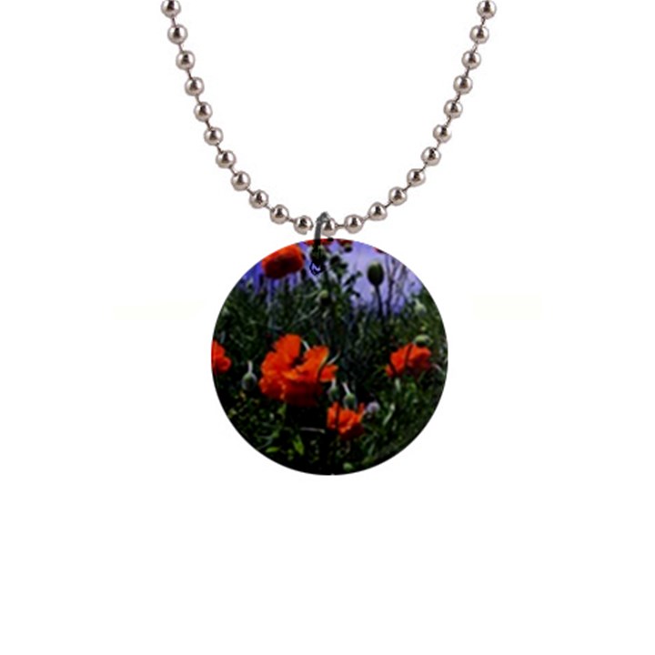 Poppy Field 1  Button Necklace