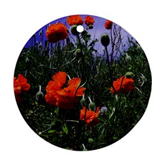 Poppy Field Round Ornament (two Sides) by okhismakingart