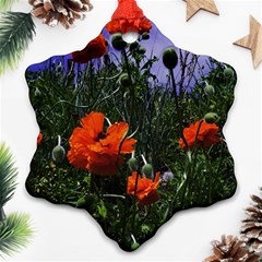 Poppy Field Snowflake Ornament (two Sides)