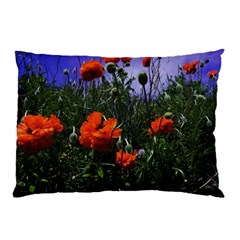 Poppy Field Pillow Case (two Sides) by okhismakingart