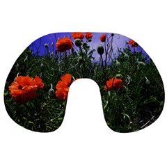 Poppy Field Travel Neck Pillow by okhismakingart