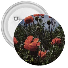 Faded Poppy Field  3  Buttons by okhismakingart