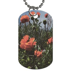 Faded Poppy Field  Dog Tag (one Side) by okhismakingart