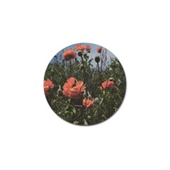 Faded Poppy Field  Golf Ball Marker (4 Pack) by okhismakingart