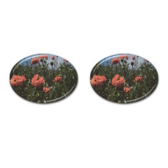 Faded Poppy Field  Cufflinks (oval) by okhismakingart