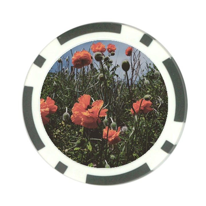 Faded Poppy Field  Poker Chip Card Guard