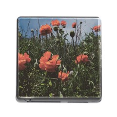 Faded Poppy Field  Memory Card Reader (square 5 Slot) by okhismakingart