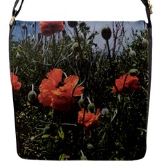 Faded Poppy Field  Flap Closure Messenger Bag (s) by okhismakingart