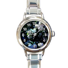 Blue Snowballs Ii Round Italian Charm Watch by okhismakingart