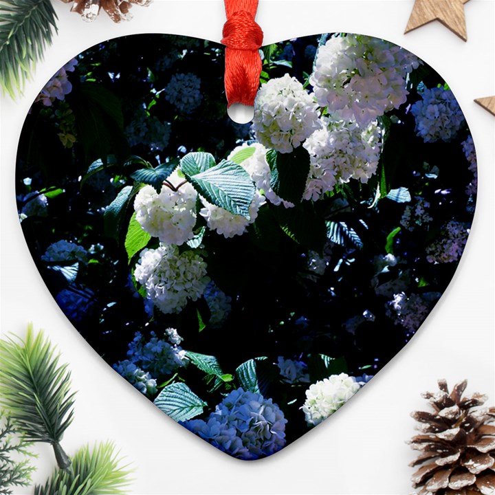 Blue Snowballs II Ornament (Heart)