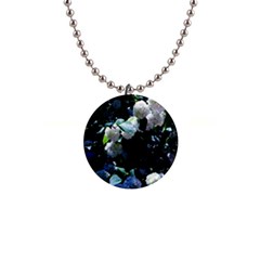 Blue Snowballs Ii 1  Button Necklace by okhismakingart