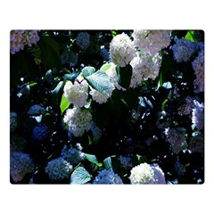 Blue Snowballs Ii Double Sided Flano Blanket (large)  by okhismakingart