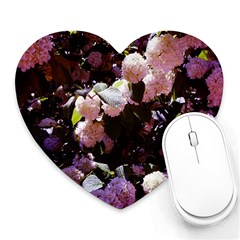 Purple Snowballs Heart Mousepads by okhismakingart