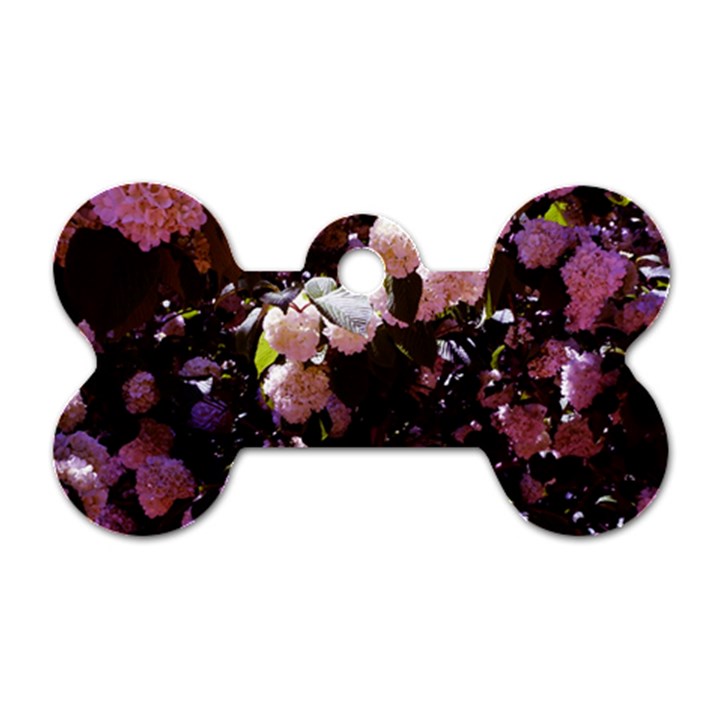 Purple Snowballs Dog Tag Bone (One Side)