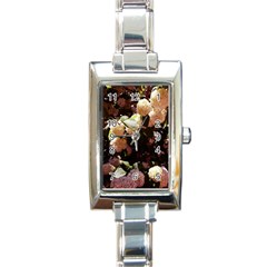 Pink Snowballs Ii Rectangle Italian Charm Watch by okhismakingart