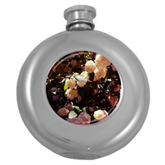 Pink Snowballs Ii Round Hip Flask (5 Oz) by okhismakingart