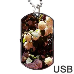 Pink Snowballs Ii Dog Tag Usb Flash (one Side) by okhismakingart