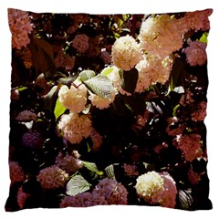 Pink Snowballs Ii Large Flano Cushion Case (two Sides) by okhismakingart