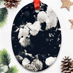 High Contrast Black And White Snowballs Ii Ornament (oval) by okhismakingart