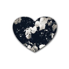 High Contrast Black And White Snowballs Ii Rubber Coaster (heart)  by okhismakingart