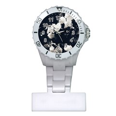 High Contrast Black And White Snowballs Ii Plastic Nurses Watch by okhismakingart