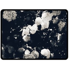 High Contrast Black And White Snowballs Ii Double Sided Fleece Blanket (large)  by okhismakingart