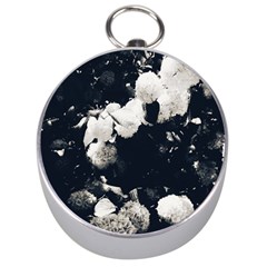 High Contrast Black And White Snowballs Ii Silver Compasses by okhismakingart