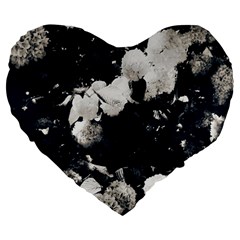 High Contrast Black And White Snowballs Ii Large 19  Premium Flano Heart Shape Cushions by okhismakingart