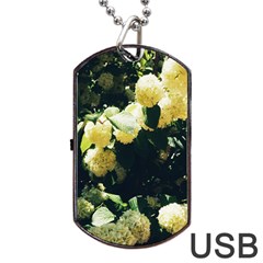 Yellow Snowballs Ii Dog Tag Usb Flash (one Side) by okhismakingart