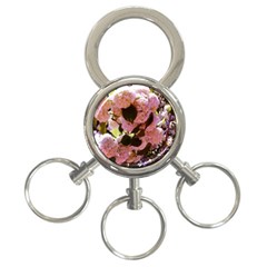 Pink Snowballs 3-ring Key Chain