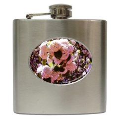 Pink Snowballs Hip Flask (6 Oz) by okhismakingart