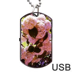 Pink Snowballs Dog Tag Usb Flash (one Side) by okhismakingart