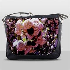 Pink Snowballs Messenger Bag by okhismakingart