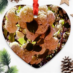 Yellow-pink Snowballs Ornament (heart)