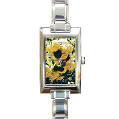 Yellow Snowballs Rectangle Italian Charm Watch by okhismakingart