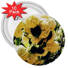 Yellow Snowballs 3  Buttons (10 Pack)  by okhismakingart